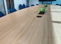 De tafel decoratie is aanpasbaar, zoals de ingebouwde plantenbakken en/of stopcontacten kunnen in verschillende maten worden aangeleverd, of juist helemaal worden weggelaten.