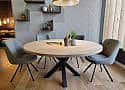 ronde eikenhout eettafel met ster poot